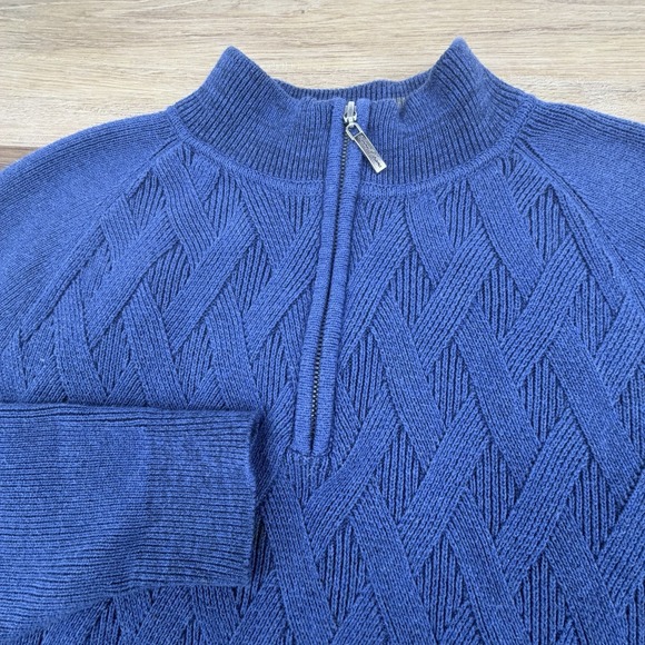 Tommy Bahama Other - Tommy Bahama‎ Blue Napa Ridge 1/4 Zip Sweater Men's L Geometric Pima Cotton